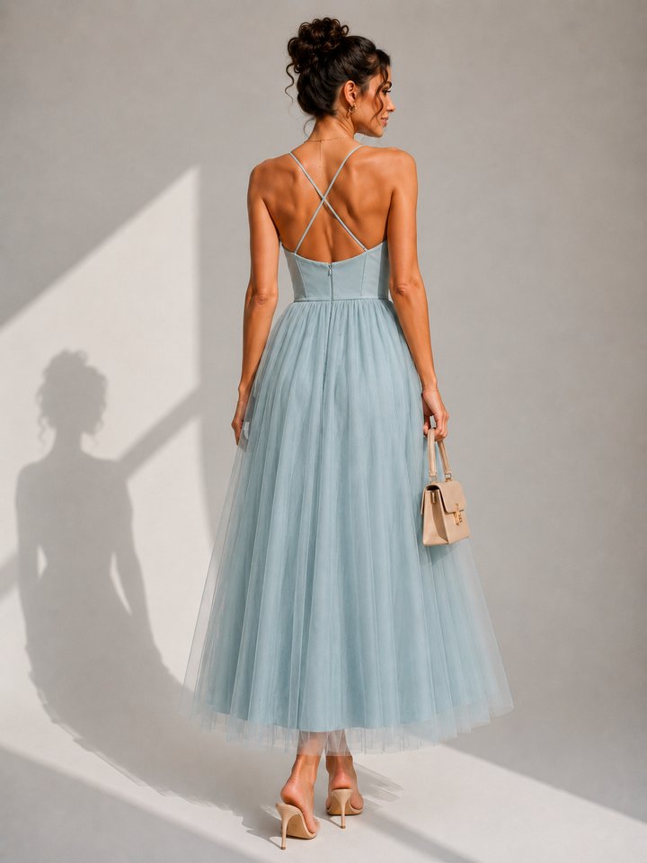 Amanda | Cinched Waist Midi Dress for Women