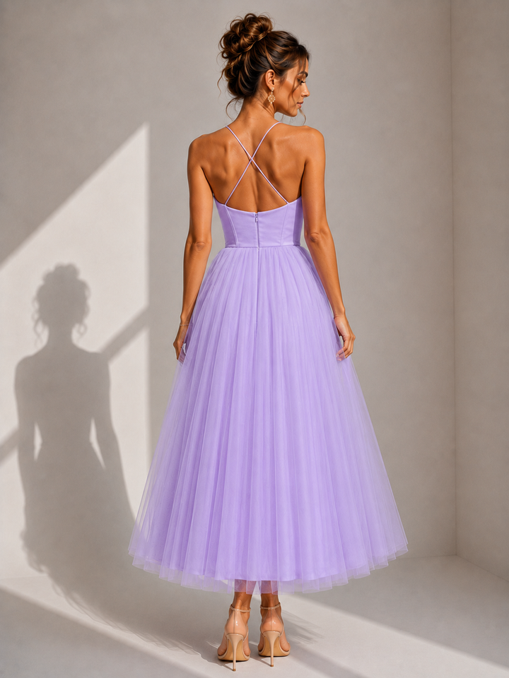 Amanda | Cinched Waist Midi Dress for Women