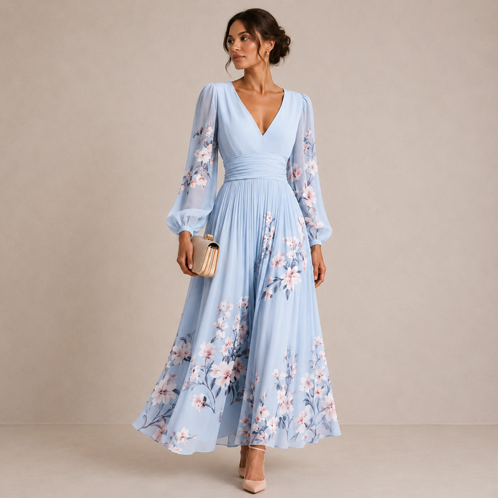 Danielle | Puff Sleeve Midi Dress for Women