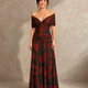 Poppy | Leaf Print V-Neck Midi Dress for Women