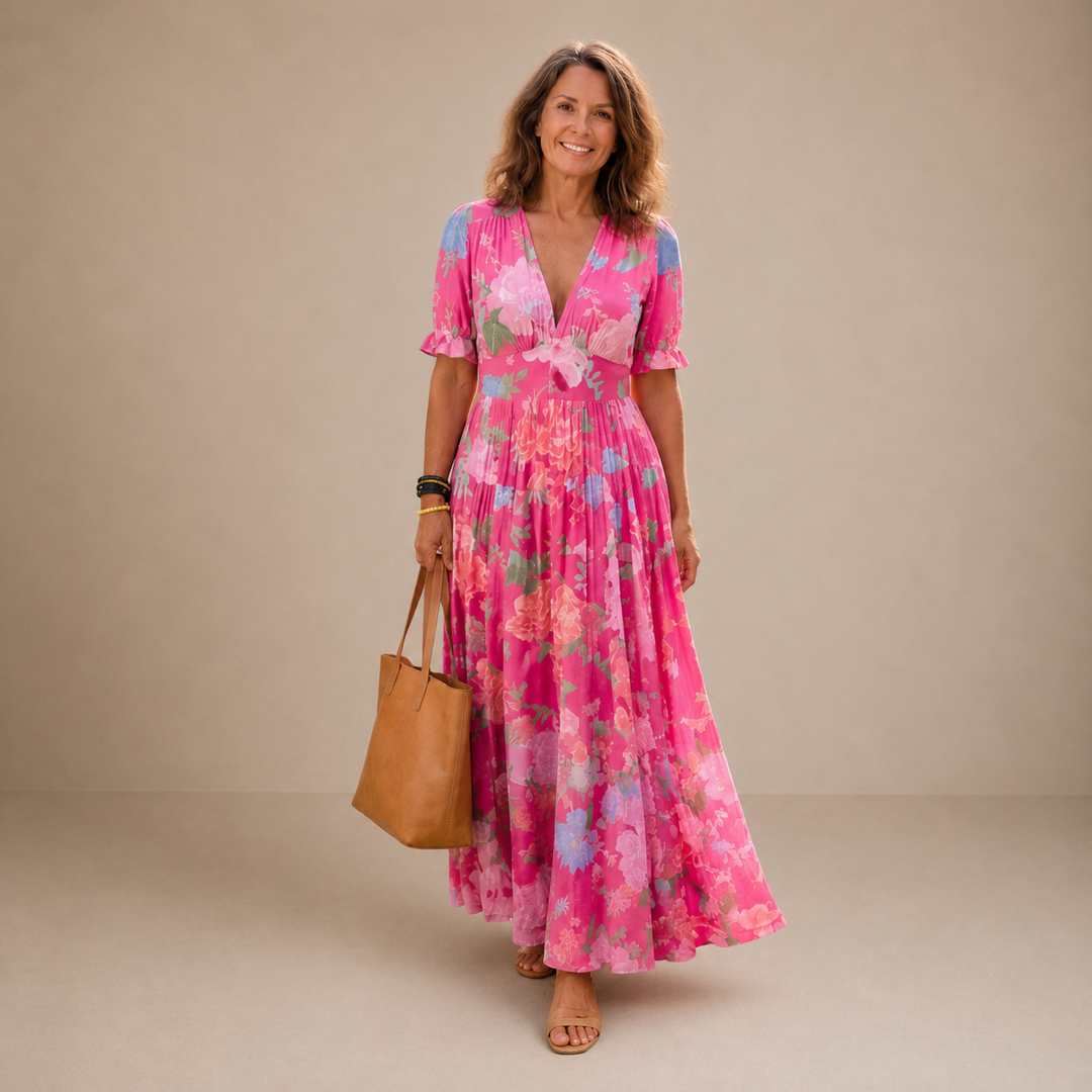 Lacey | Floral V-Neck Maxi Dress for Women