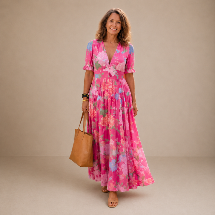 Lacey | Floral V-Neck Maxi Dress for Women