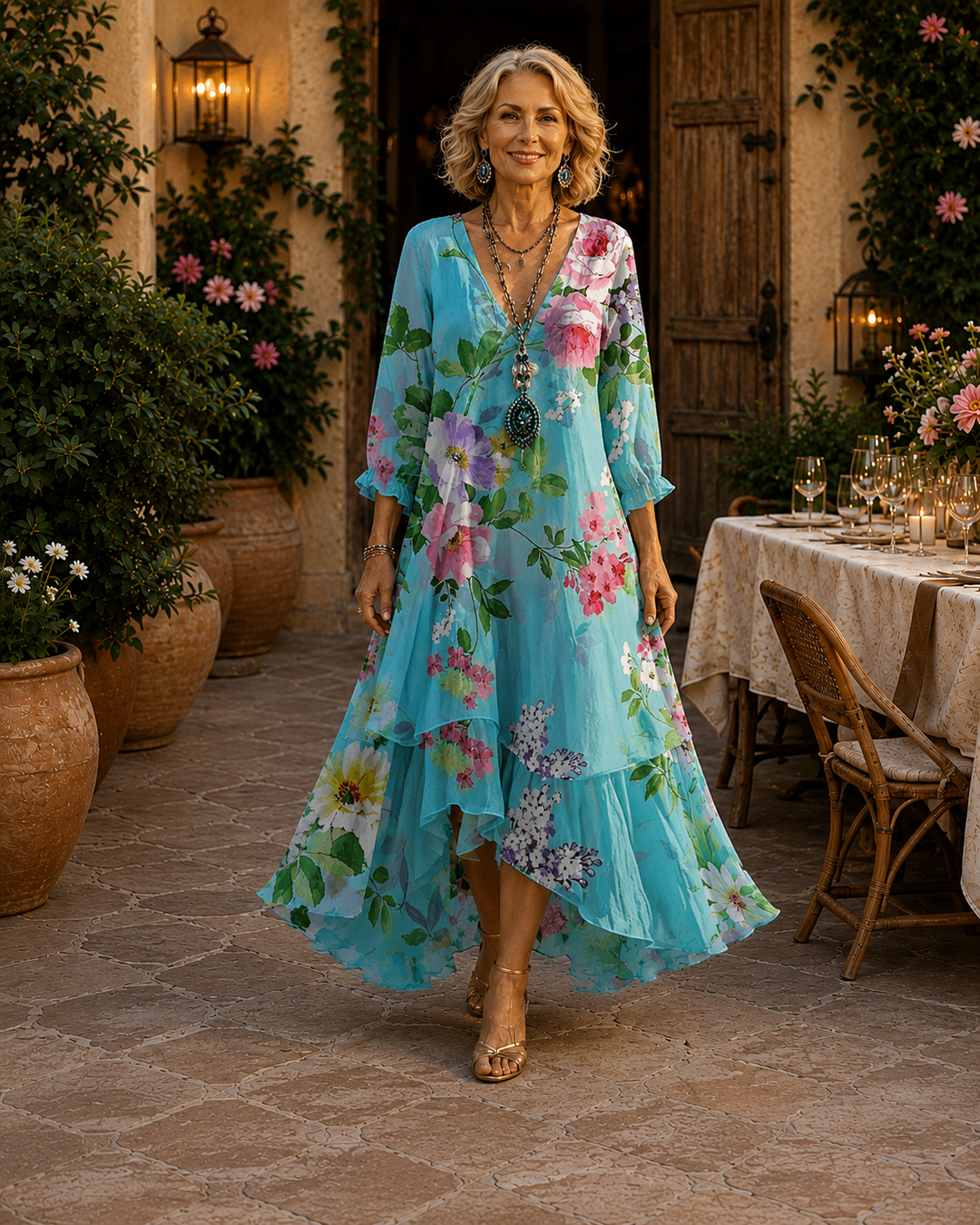 Janessa | Effortless Floral Midi Dress 🌿