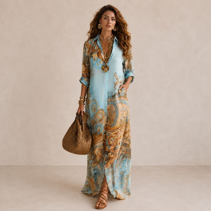 Mackenzie | Bohemian Paisley Maxi Dress for Women