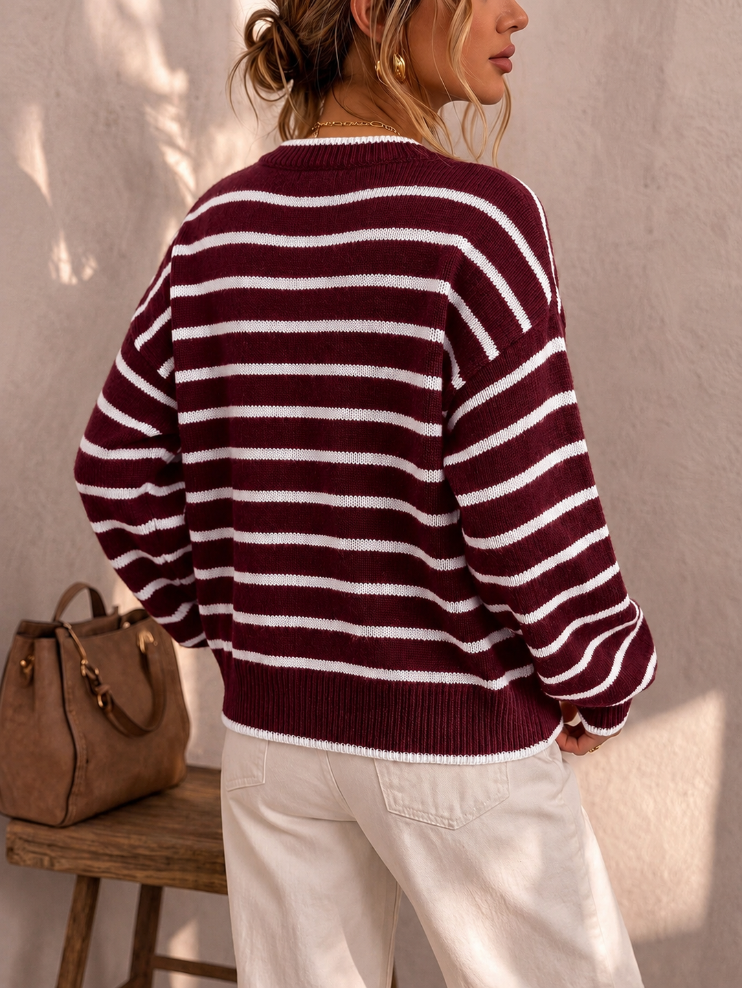 Chelsea | Striped Relaxed-Fit Knit Cardigan for Women