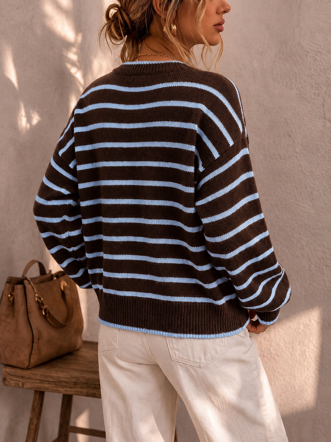 Chelsea | Striped Relaxed-Fit Knit Cardigan for Women