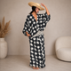 Valerie | Monochrome Print Maxi Dress for Women