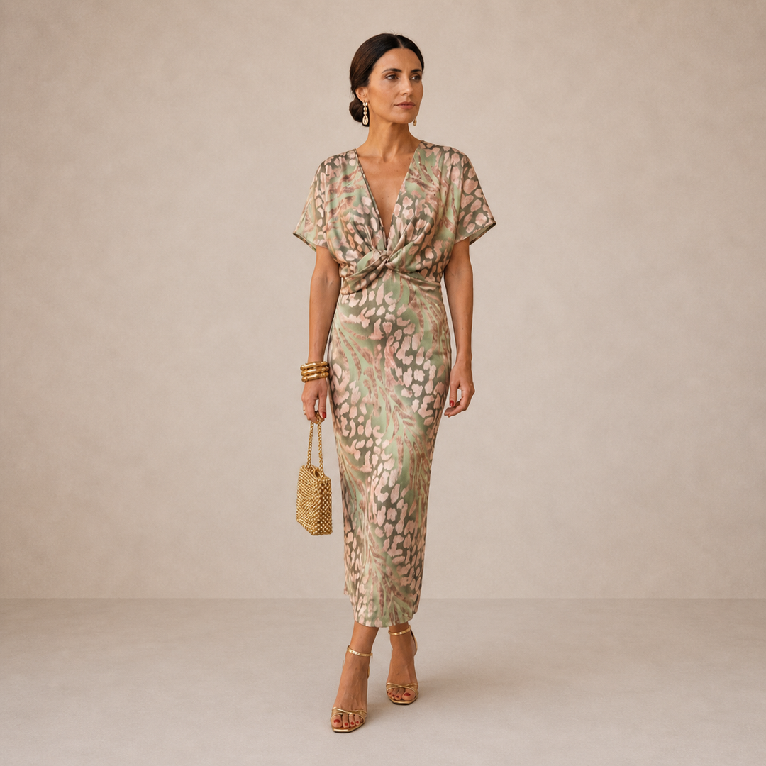 Lauren | Ruffle Sleeve Midi Dress for Women