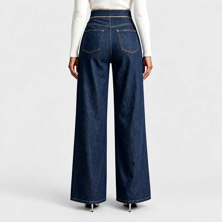 Robin | Contrast-Piped Wide-Leg Pants