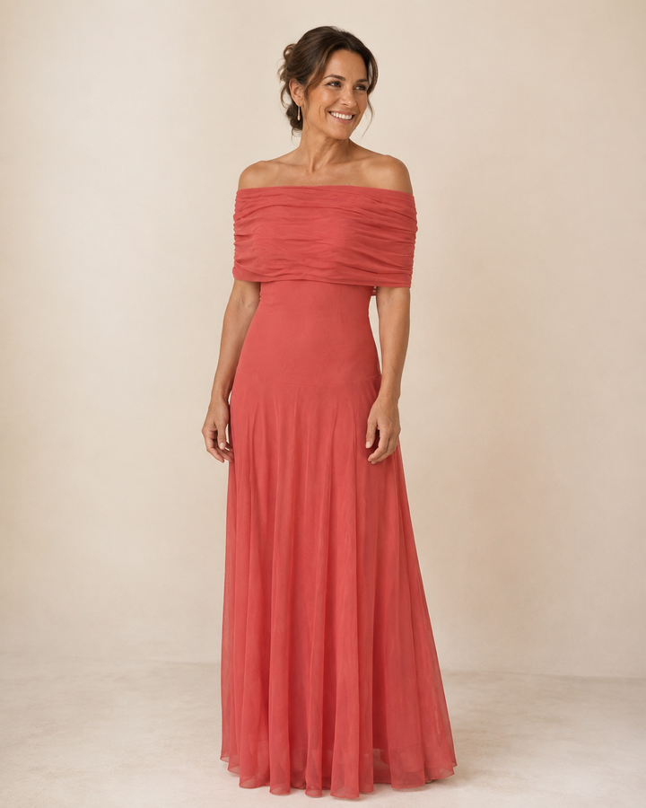 Bennett and Lowe Marta Toledo-style maxi dress for women with flowing fabric and elegant design, shown on a model.