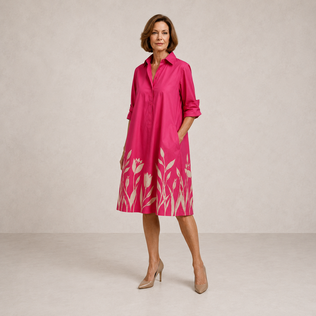 Autumn | Relaxed Flowing Midi Dress for Women