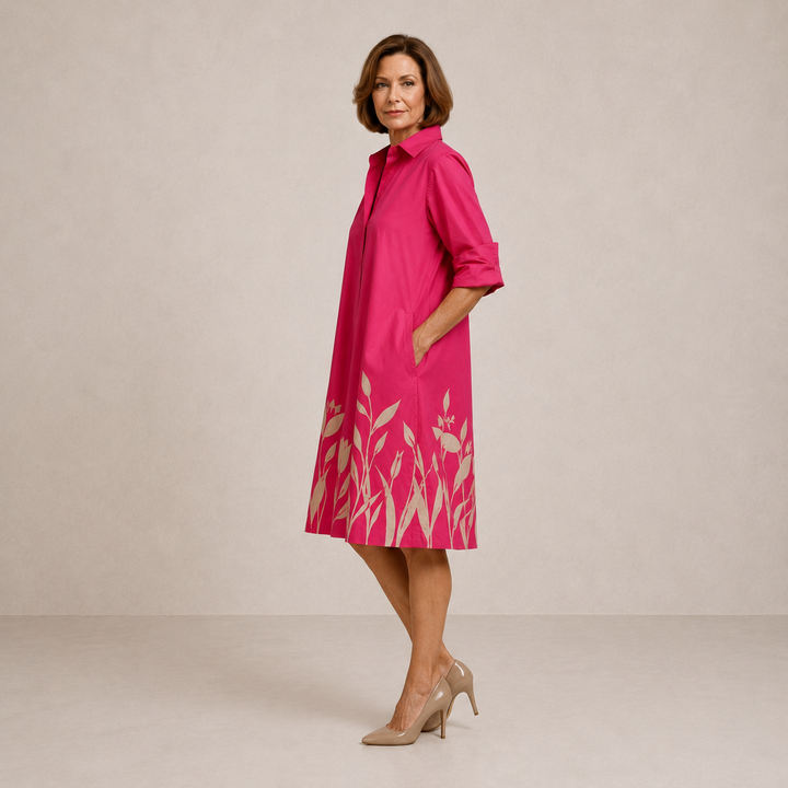 Autumn | Relaxed Flowing Midi Dress for Women