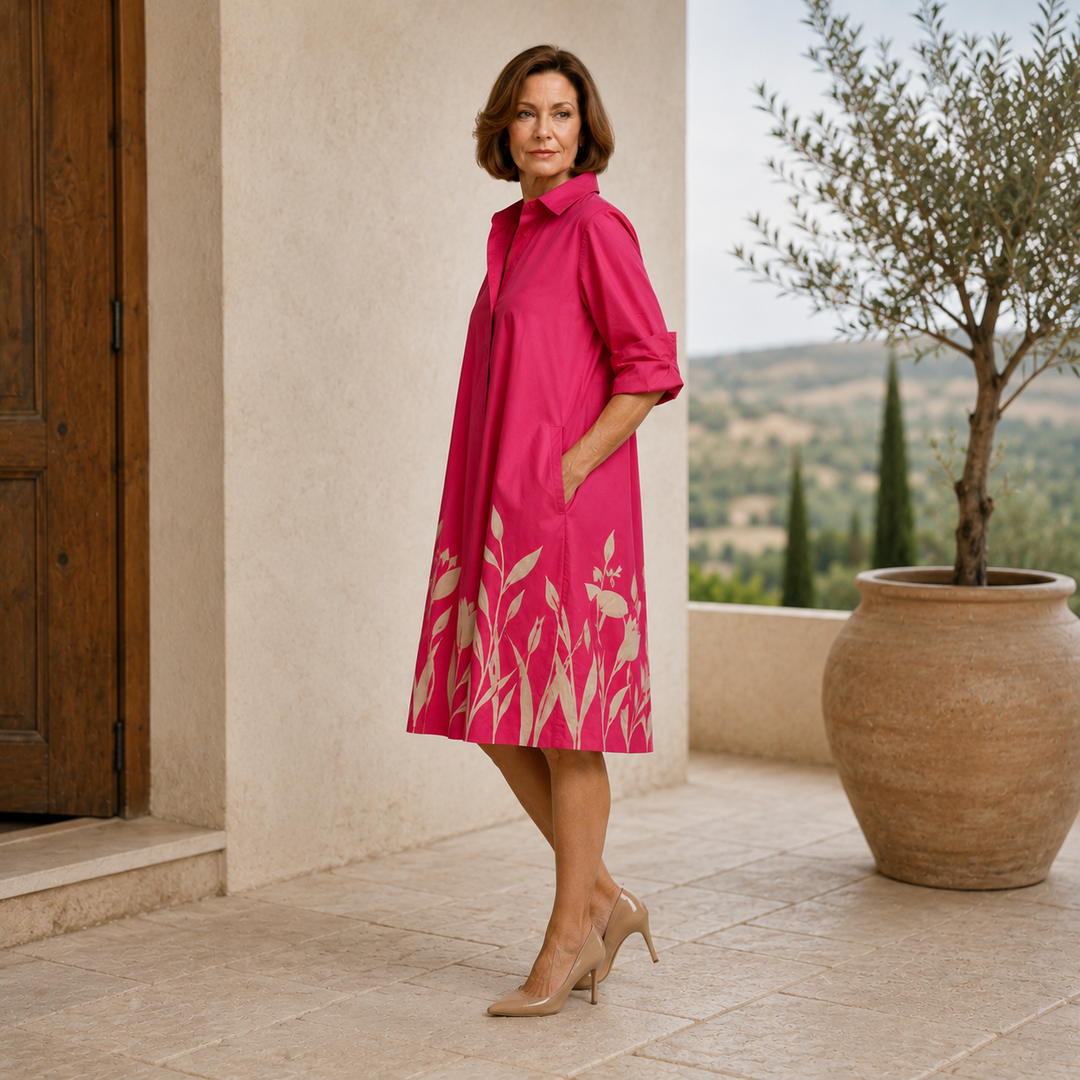 Autumn | Relaxed Flowing Midi Dress for Women