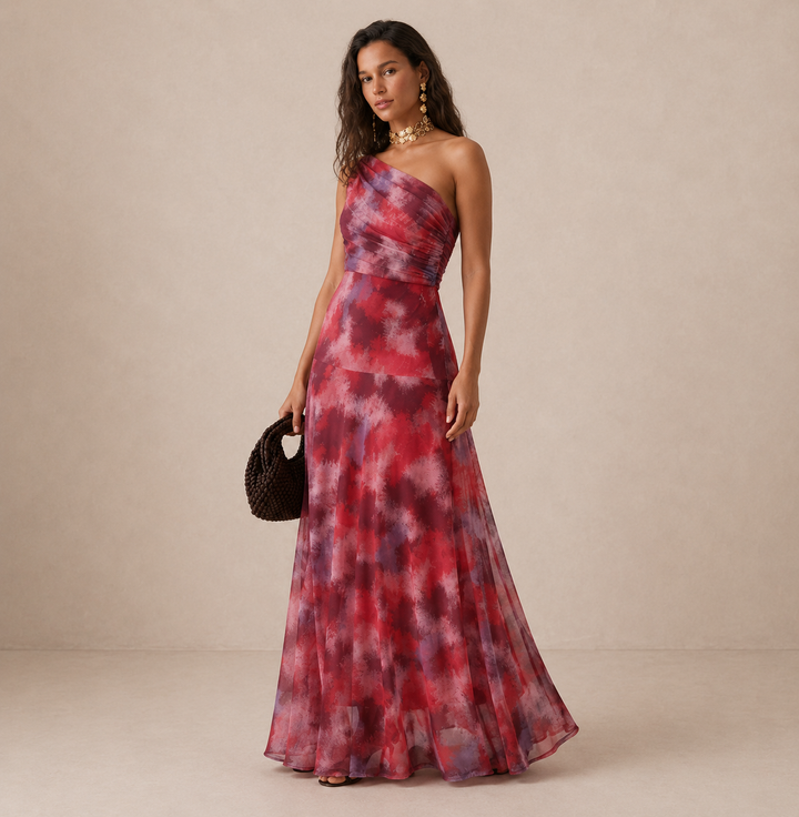 Jordan | One-Shoulder Print Maxi Dress for Women