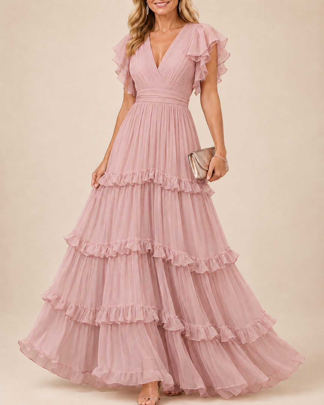 Elegant wedding maxi dress by Bennett & Lowe, featuring flowing fabric and intricate detailing, perfect for special occasions.