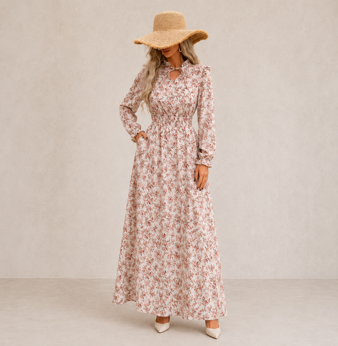 Lindsey | Romantic Long-Sleeve Maxi Dress for Women