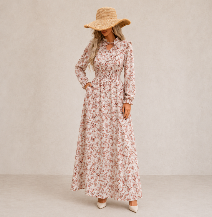 Lindsey | Romantic Long-Sleeve Maxi Dress for Women