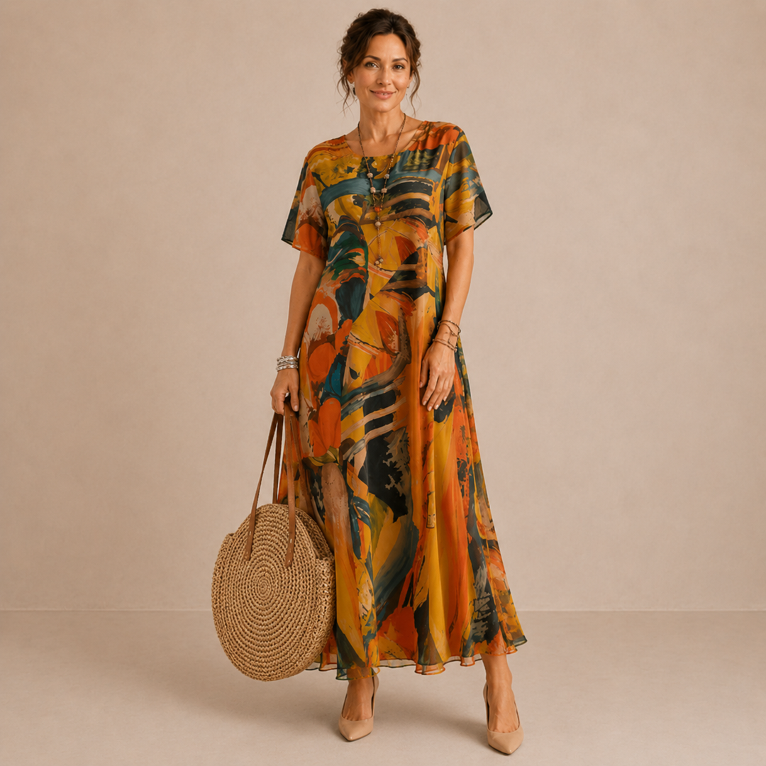 Nicole | Chiffon Midi Dress for Women