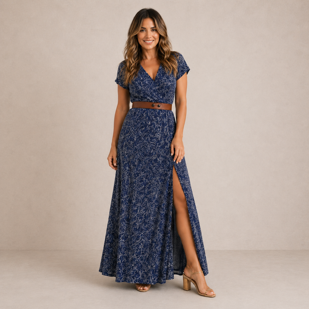Rachel | Floral Belted Maxi Dress for Women