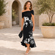 Althea | Floral Contour Midi Dress