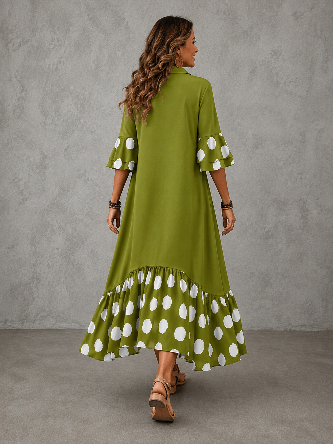 Beatrice polka dot lapel dress by Bennett and Lowe, stylish dress featuring a classic polka dot pattern and lapel detail.