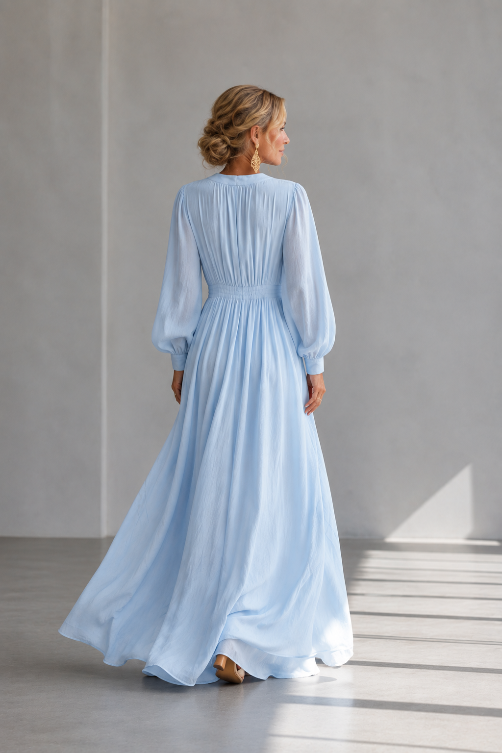 Marielle 3D floral high-waist maxi dress by Bennett and Lowe, featuring a flowing silhouette and intricate floral details.