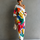 Adeline | Abstract Print Maxi Dress