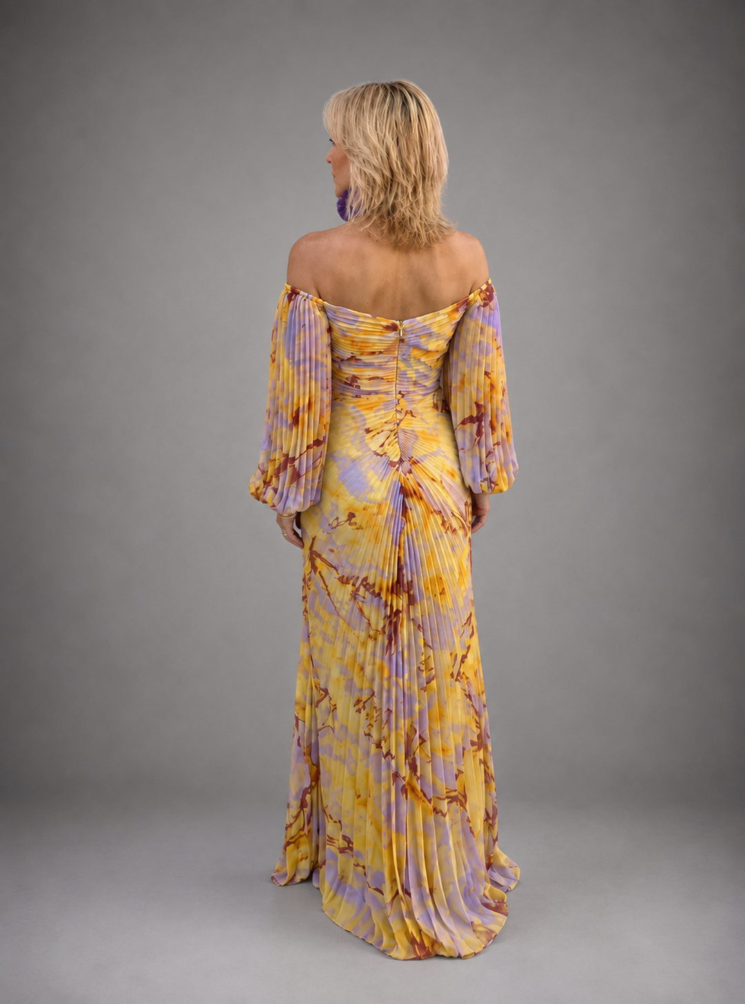 Greta floral deep-V maxi dress for women by Bennett and Lowe, featuring a flowing design and vibrant floral pattern.
