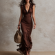 Isadora | Tiered Ruffle Mermaid Hem Maxi Dress