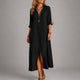 Naomi | Button-Front Bohemian Maxi Dress