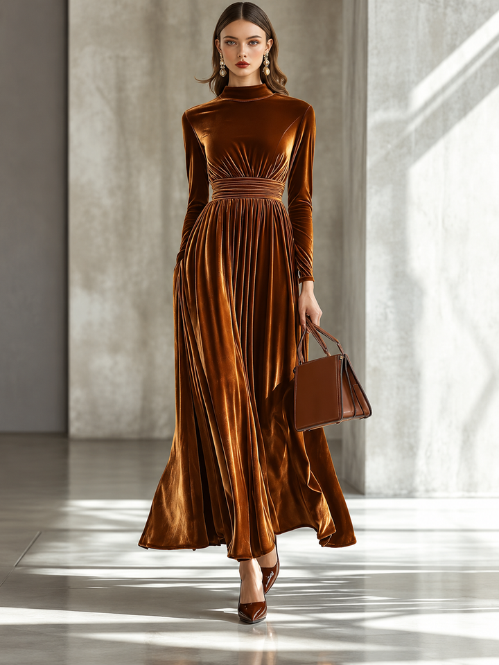 Teresa | Long-Sleeve Flared Maxi Dress