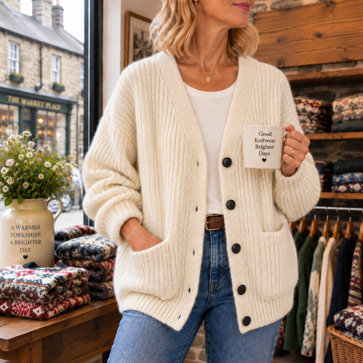 Norah | Relaxed V-Neck Button Cardigan for Women