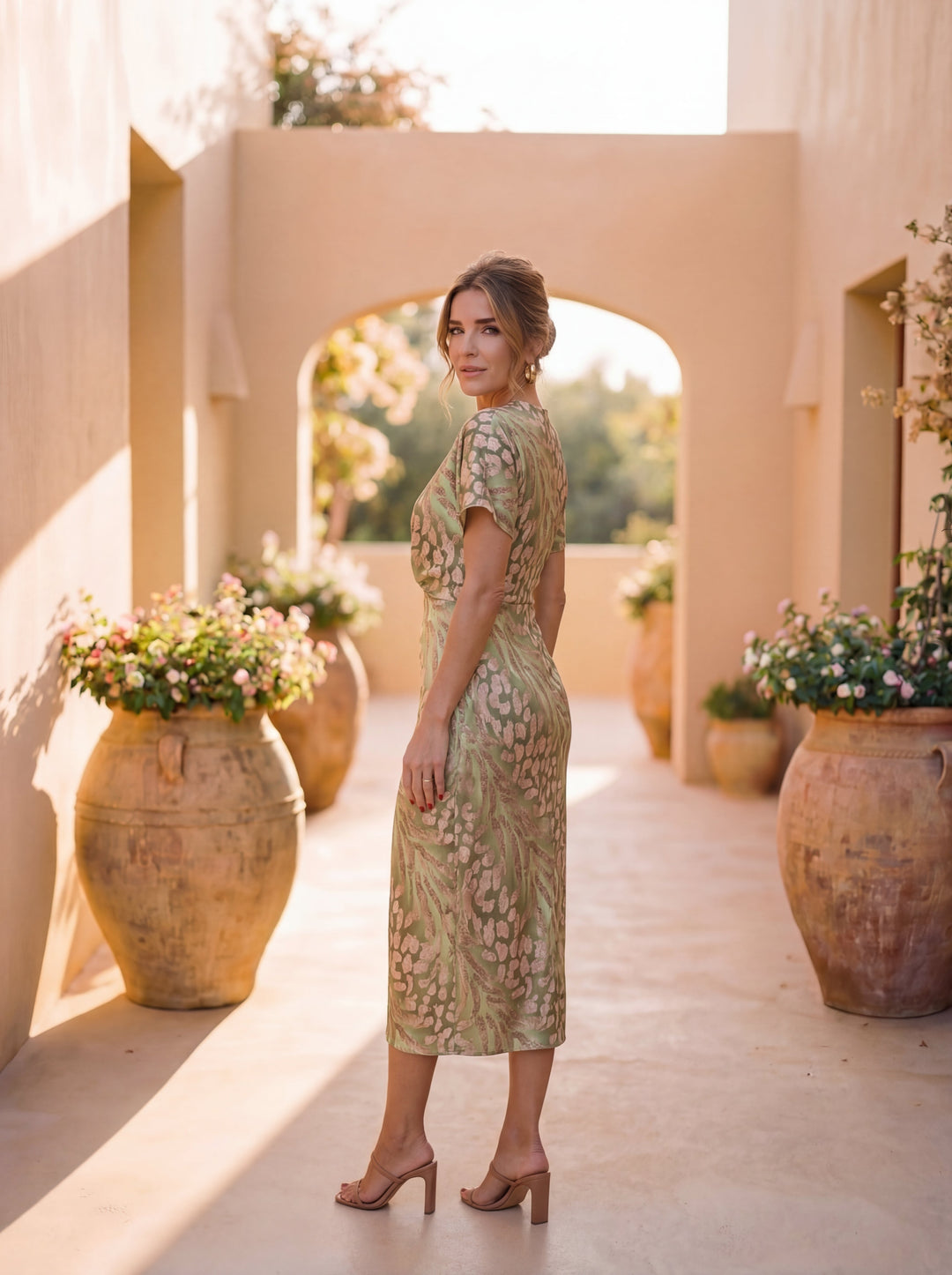 Lauren | Ruffle Sleeve Midi Dress for Women
