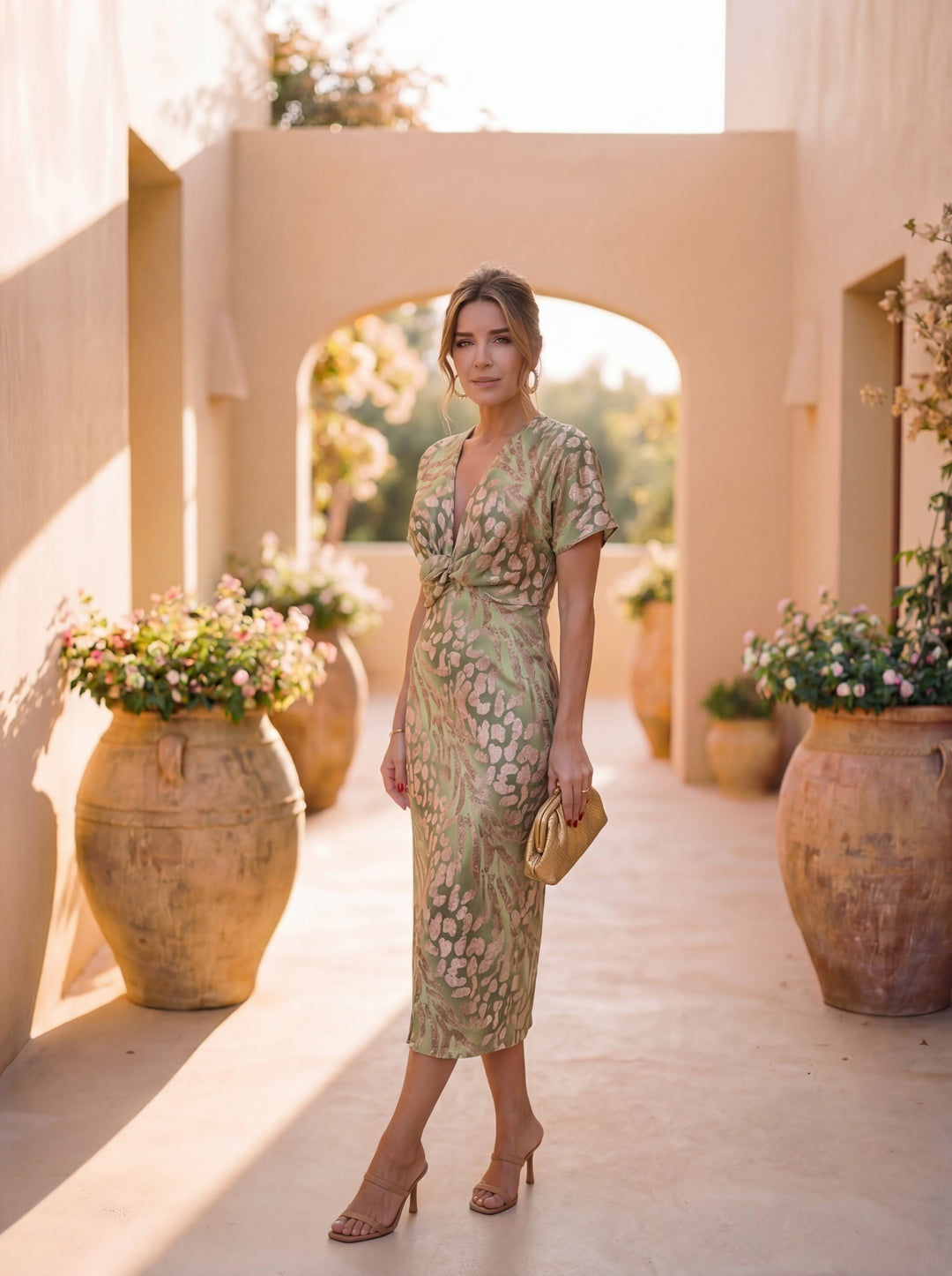 Lauren | Ruffle Sleeve Midi Dress for Women