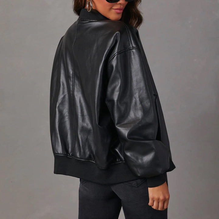 Bennett and Lowe Odile oversized zip-up bomber jacket in a relaxed silhouette