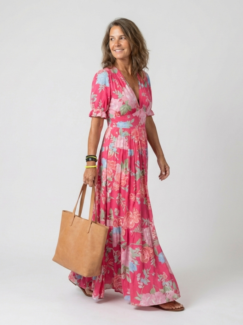 Lacey | Floral V-Neck Maxi Dress for Women
