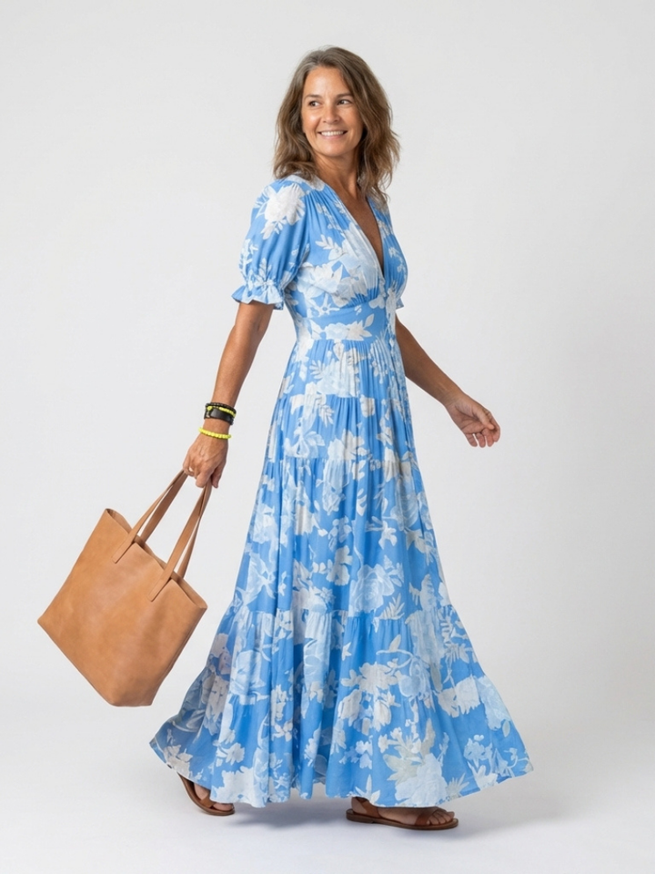 Lacey | Floral V-Neck Maxi Dress for Women
