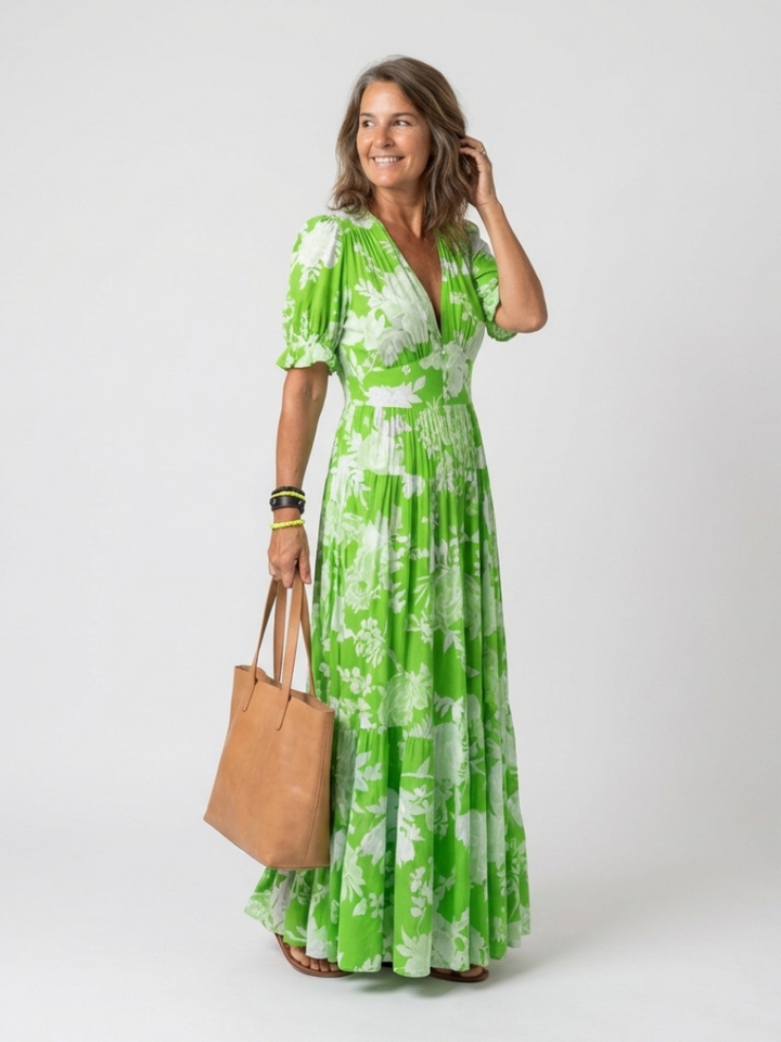Lacey | Floral V-Neck Maxi Dress for Women