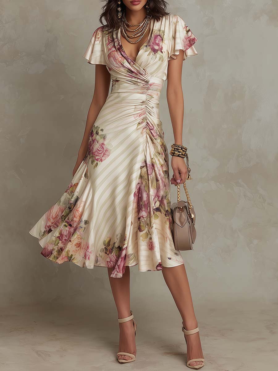 Vanessa | Pleated Midi Dress for Women