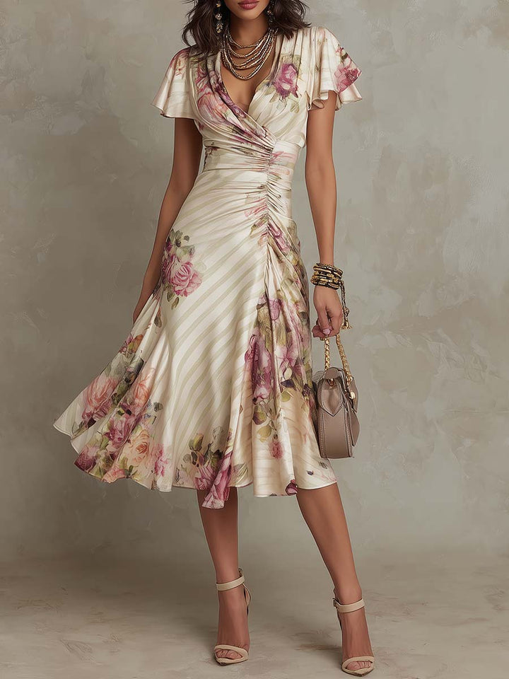 Vanessa | Pleated Midi Dress for Women