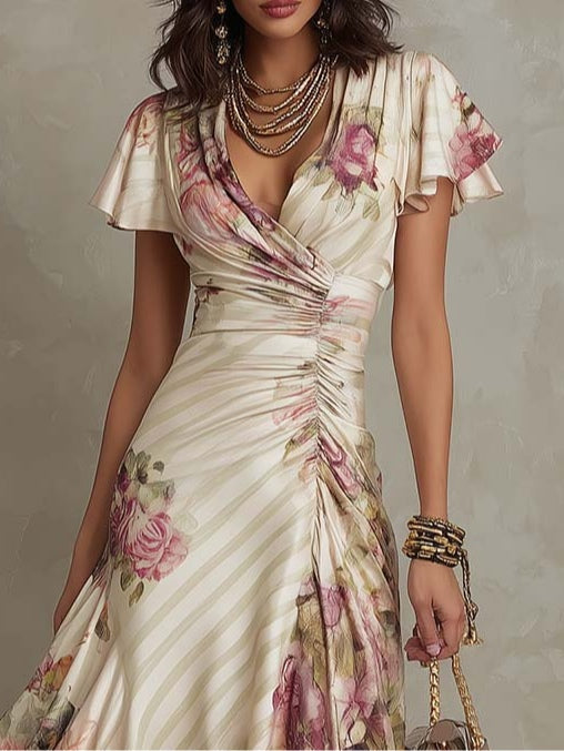 Vanessa | Pleated Midi Dress for Women