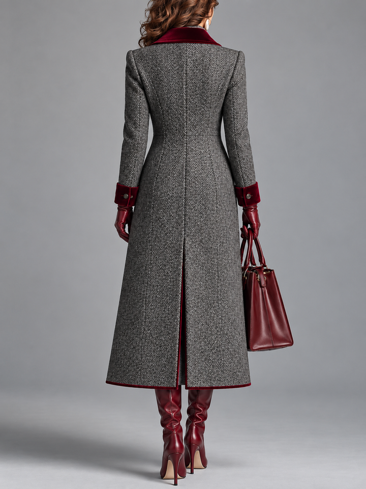 Felicity | Herringbone Long Coat
