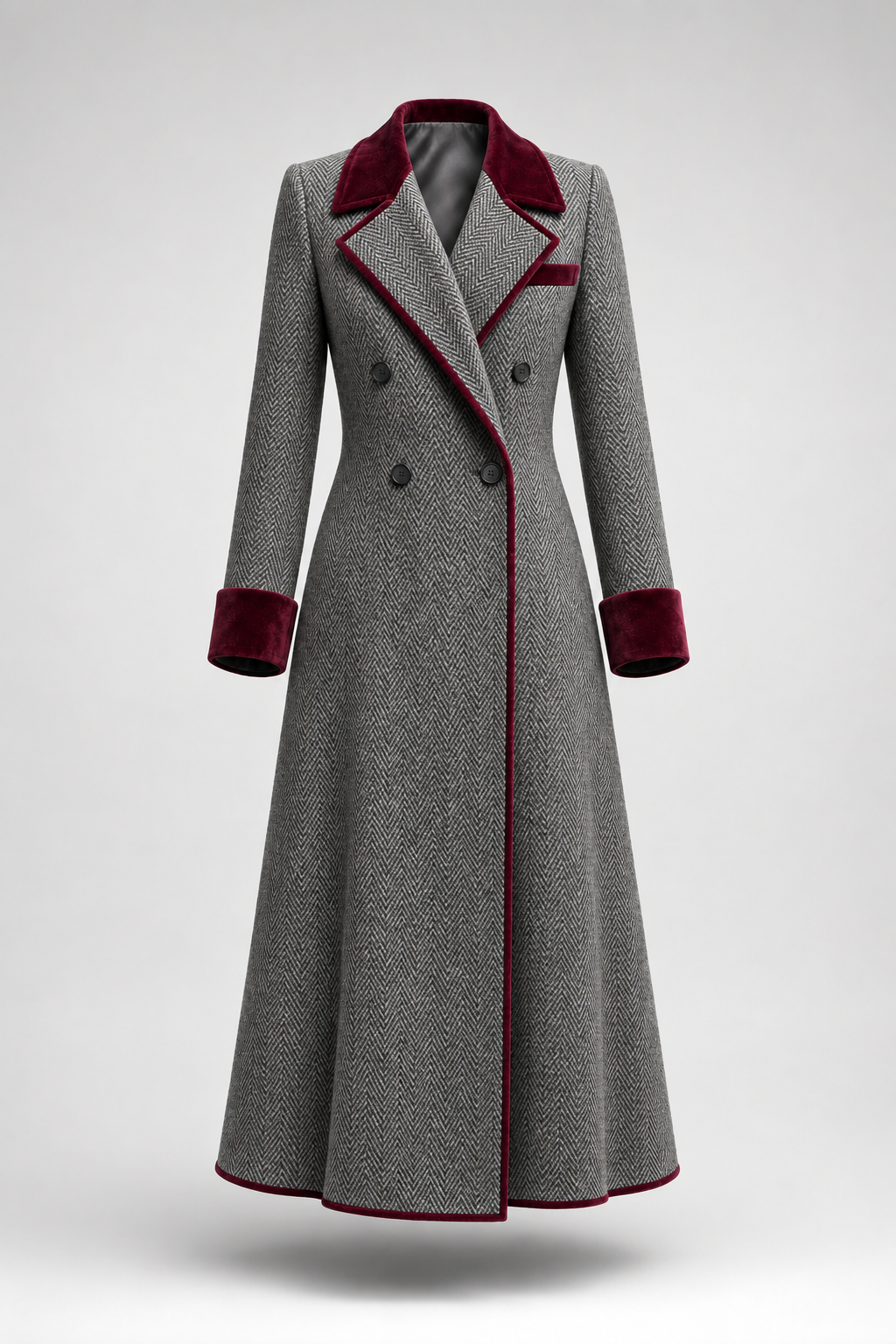 Felicity | Herringbone Long Coat