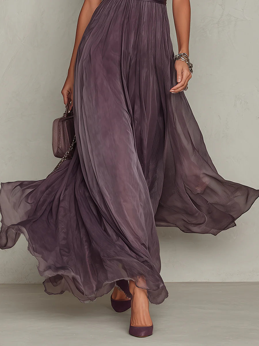 Brooke | Pleated Puff-Sleeve Midi Dress for Women