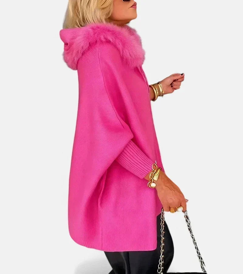 Bennett and Lowe Annabelle faux-fur collar button-front women's jacket with plush fur trim and tailored fit.