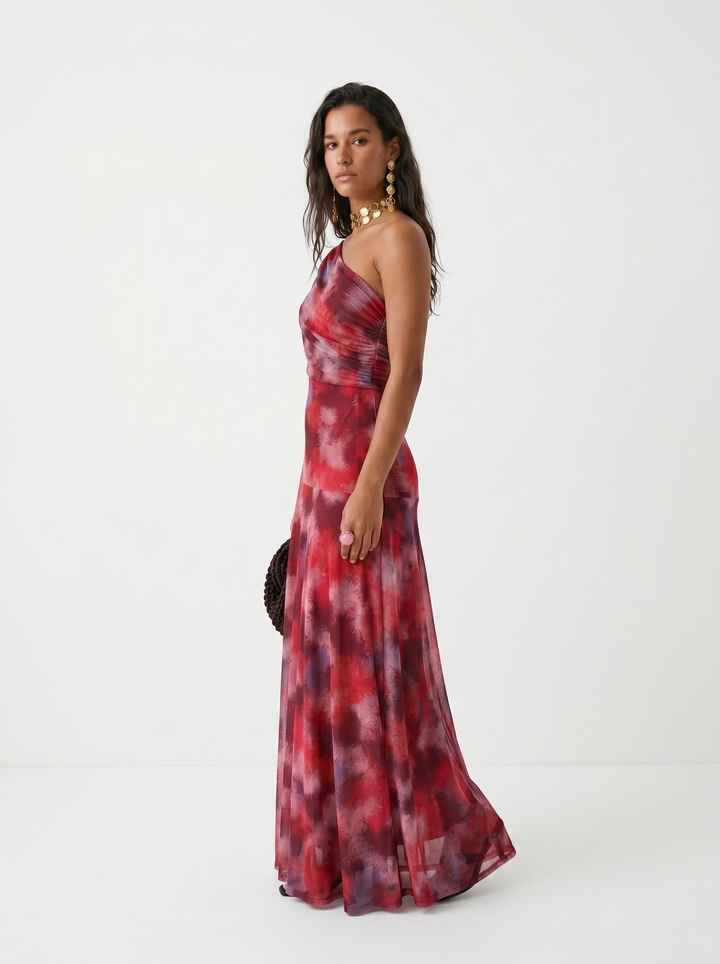 Jordan | One-Shoulder Print Maxi Dress for Women