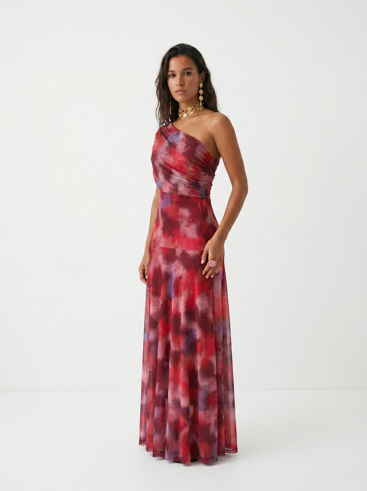 Jordan | One-Shoulder Print Maxi Dress for Women