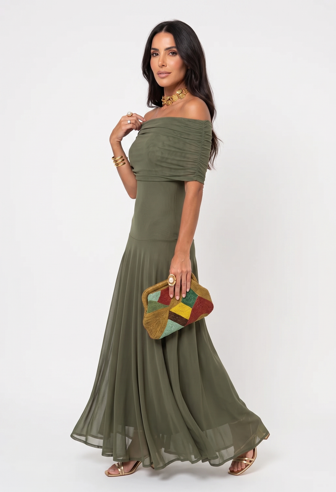 Jordan | One-Shoulder Print Maxi Dress for Women