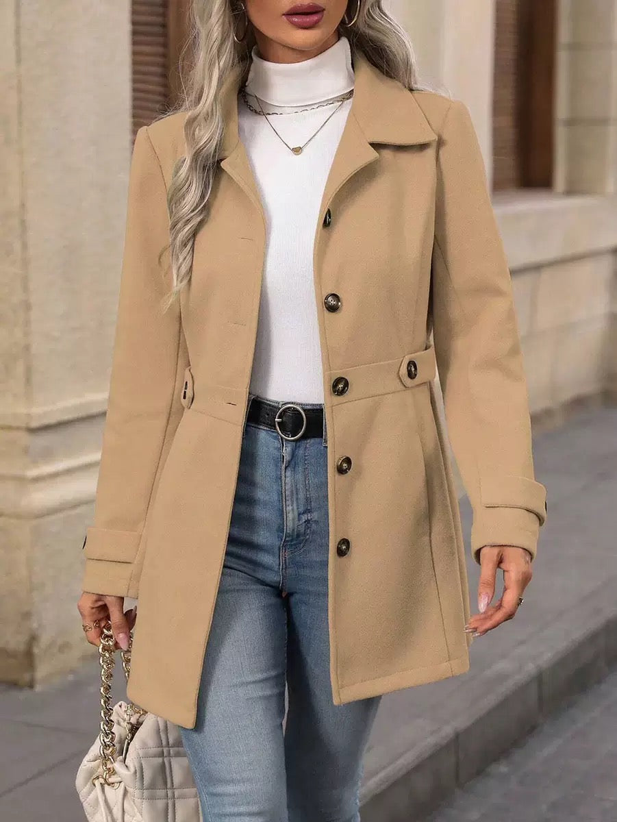 Linnet | Button-Tab Waist Fitted Coat
