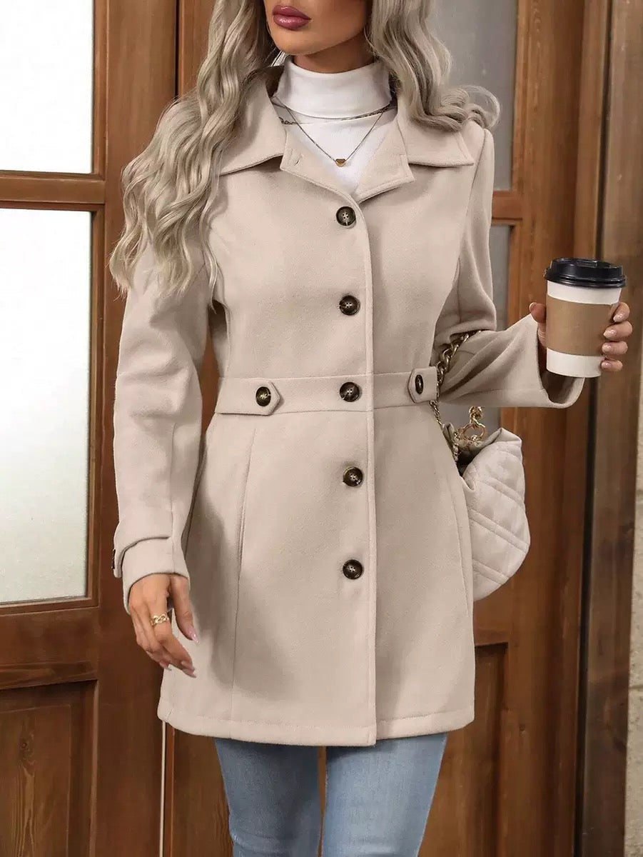 Linnet | Button-Tab Waist Fitted Coat